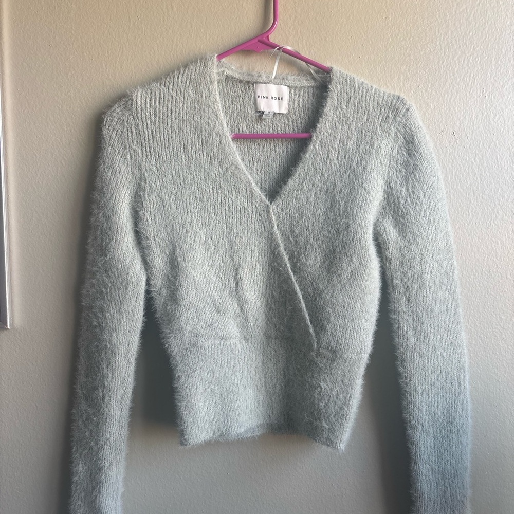 Pink Rose Women's Soft Cream Long Sleeve Top
